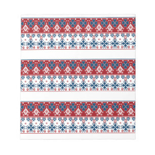 Bloc De Notas Ornamento azul rojo