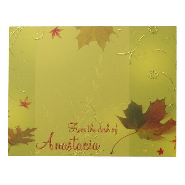 Bloc De Notas Ornamentos de hojas de otoño - Notepad (Frente)
