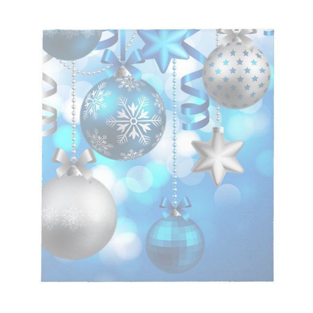 Bloc De Notas Ornamentos navideños de Feliz (Frente)