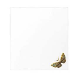 Bloc De Notas Ornate Gold y Mariposa Verde azulada