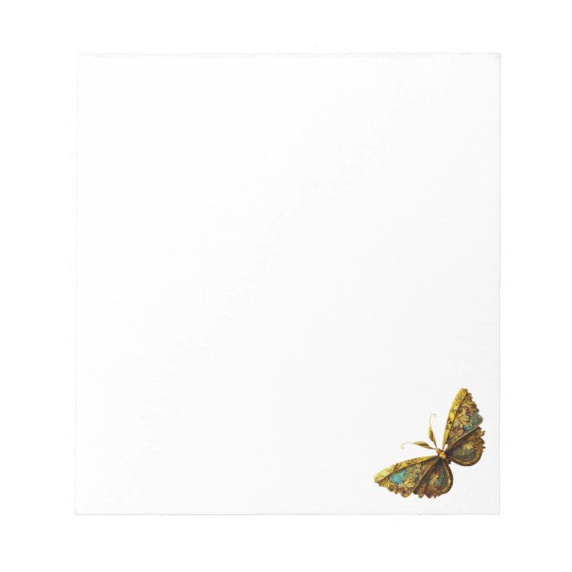 Bloc De Notas Ornate Gold y Mariposa Verde azulada (Frente)