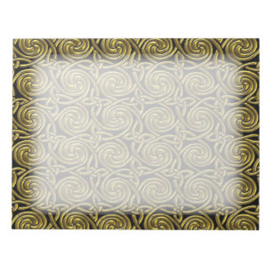 Bloc De Notas Oro y modelo de nudos espiral céltico del negro