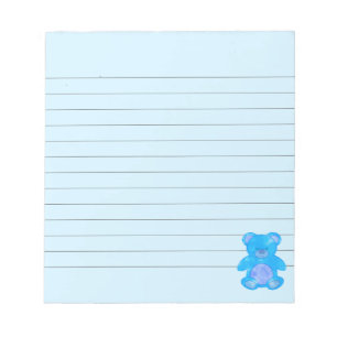 Bloc De Notas Oso De Bebé Cubierto En Personalizado Azul