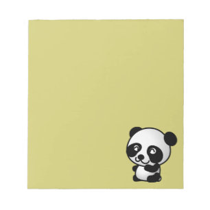 Bloc De Notas Oso de panda alegre blanco y negro