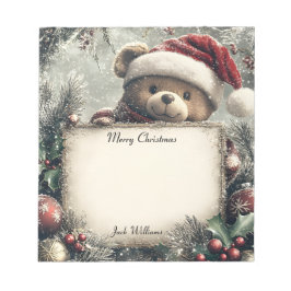 Bloc De Notas Oso de peluche con decoración navideña - Festi