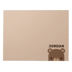 Bloc De Notas Oso Marrón Pequeño y Lindo con Nombre Personalizad