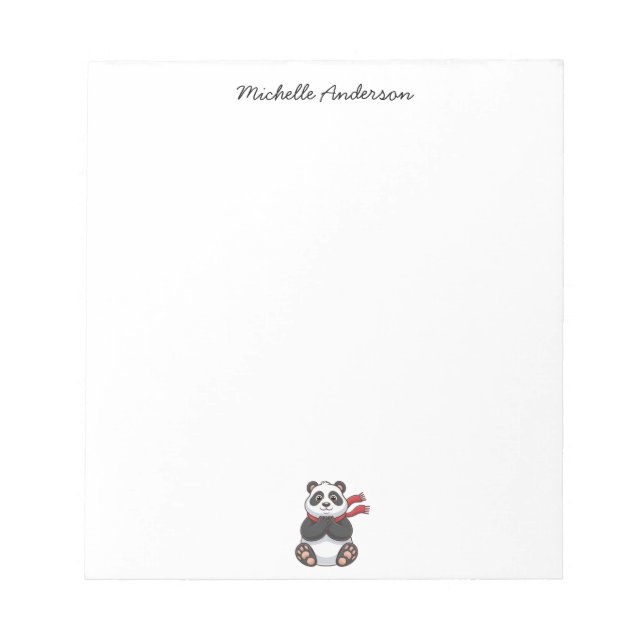 Bloc De Notas Oso Panda Lindo Personalizado de Moda  (Frente)