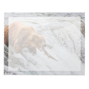 Bloc De Notas Oso pardo atrapa salmón rojo