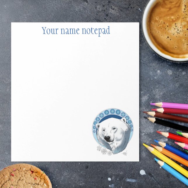 Bloc De Notas Oso polar Snowflakes Art Nouveau (Subido por el creador)