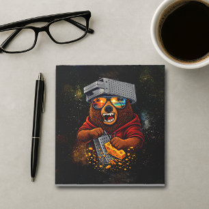 Bloc De Notas Oso Retro Con Sombrero Rallador De Queso Y Gafas D