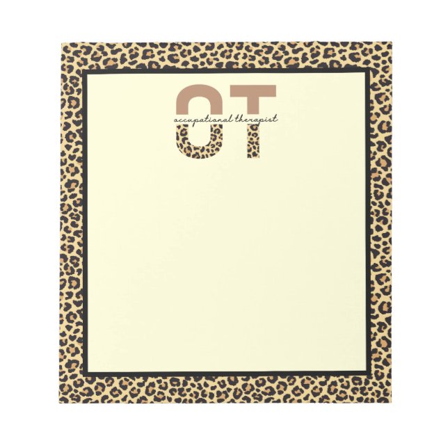 Bloc De Notas OT Cheetah Print Occupation Therapist (Frente)