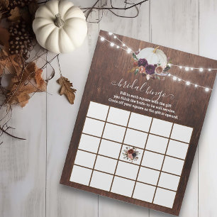 Bloc De Notas Otoño Blanco Calabaza Enamorarse Bingo Madera