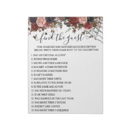 Bloc De Notas Otoño Bridal Shower Halloween Game Floral