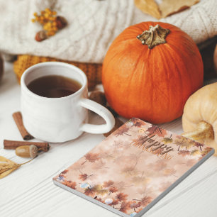 Bloc De Notas Otoño Brown deja feliz Acción de Gracias