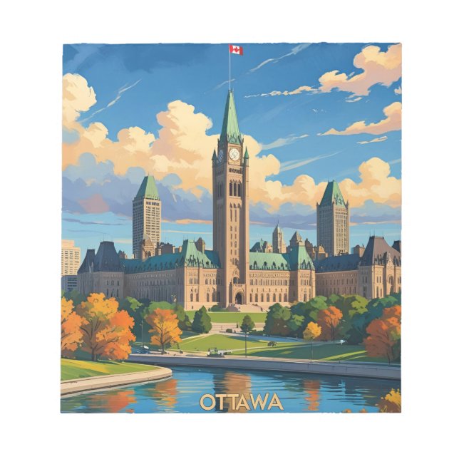 Bloc De Notas Ottawa Canada Parliament Building, City Skyline (Frente)