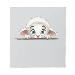 Bloc De Notas Oveja Peeking Cute Adorable Gracioso Personalizado
