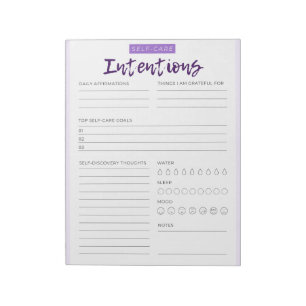 Bloc De Notas Pad de intenciones de autocuidado