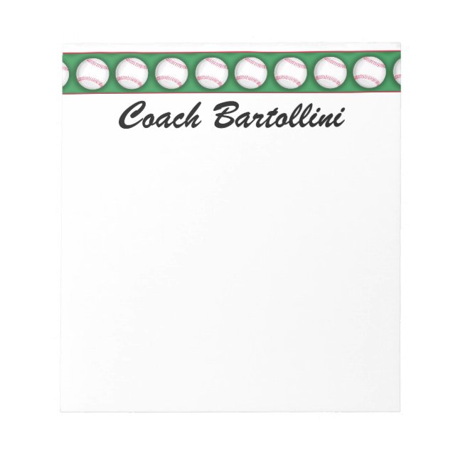 Bloc De Notas Pad de notas de béisbol escolar - SRF (Frente)