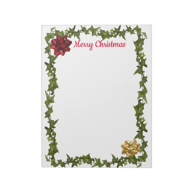 Bloc De Notas Pad de notas de Navidades 8.5 x 11 personalizado (Lado Izquierdo)
