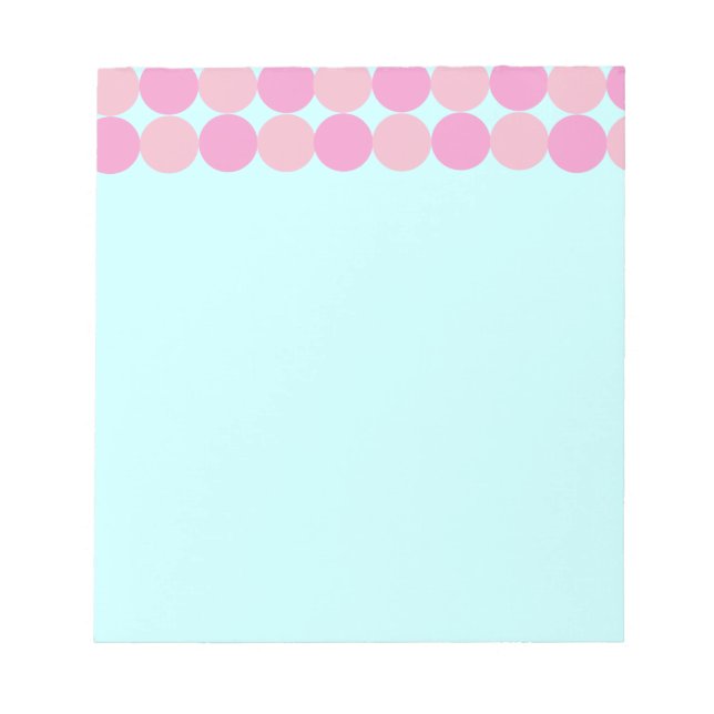 Bloc De Notas Pad de notas de puntos de Polka rosa (Frente)