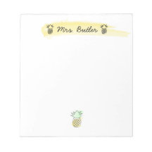 Pad de notas personalizado de piña de profesor