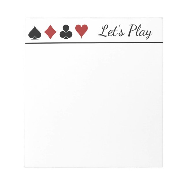 Bloc De Notas Pad de puntuación de tarjetas (Frente)