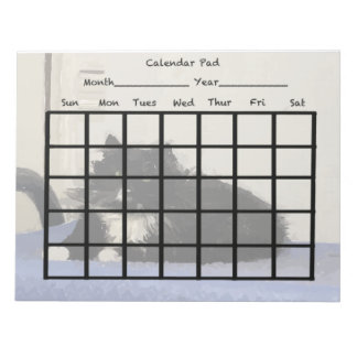 Bloc De Notas Pad del calendario de Cat