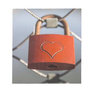 Bloc De Notas Padlock del corazón de amor