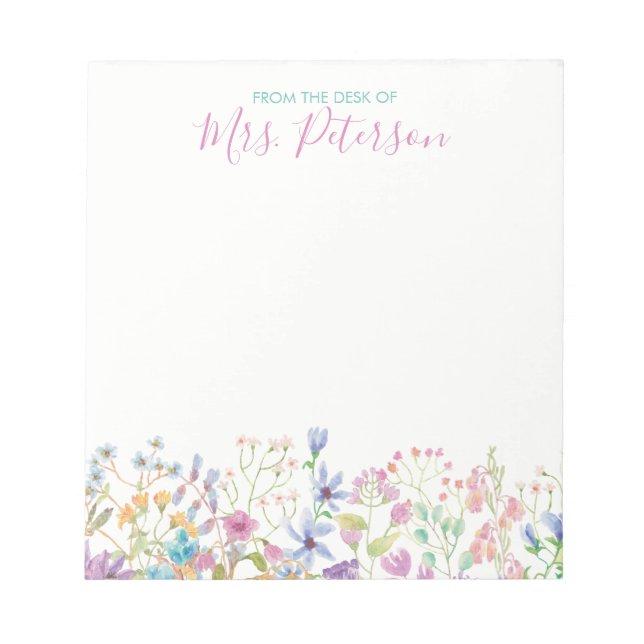Bloc De Notas Pads de notas florales de campo (Frente)