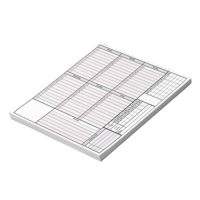 Bloc De Notas Página de Planificador Semanal con Rastreador y cu (Lado Izquierdo)