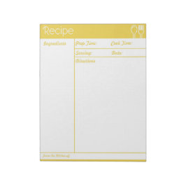 Bloc De Notas Página de Receta Amarilla Simple Sin Líneas