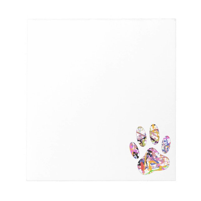 Bloc De Notas Paint Splatter Dog Paw Print Personalizado (Frente)
