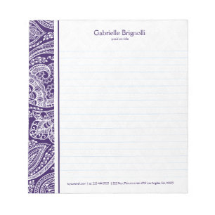 Bloc De Notas Paisaje blanco sobre púrpura