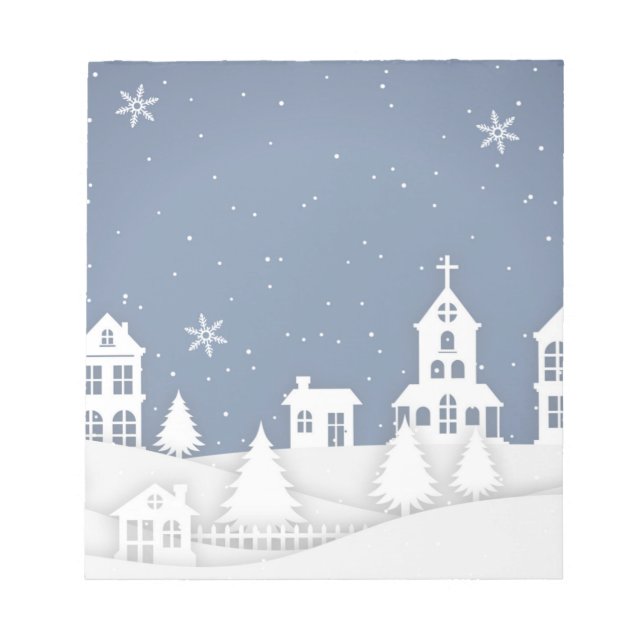 Bloc De Notas Paisaje de la Iglesia navidad (Frente)