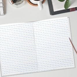 Bloc De Notas Paisaje de papel en línea azul de regla de univers