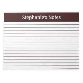 Bloc De Notas Paisaje lino de chocolate marrón personalizado