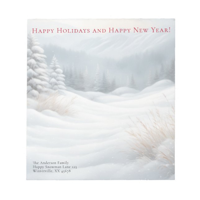 Bloc De Notas Paisaje nevado (Frente)