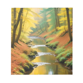 Bloc De Notas Paisaje pintoresco del río Bosque Naturaleza Tranq