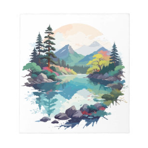 Bloc De Notas Paisaje Sereno Tranquilo Naturaleza Tranquila Arte