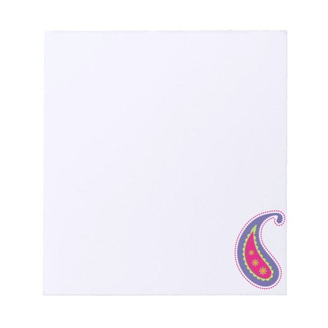 Bloc De Notas Paisley morada y rosa (Frente)