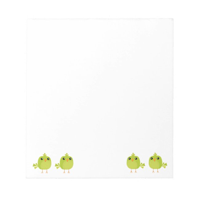 Bloc De Notas Pájaro Verde Dibujos Animados   (Frente)