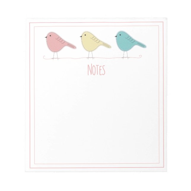 Bloc de notas Pájaros en un alambre (Frente)