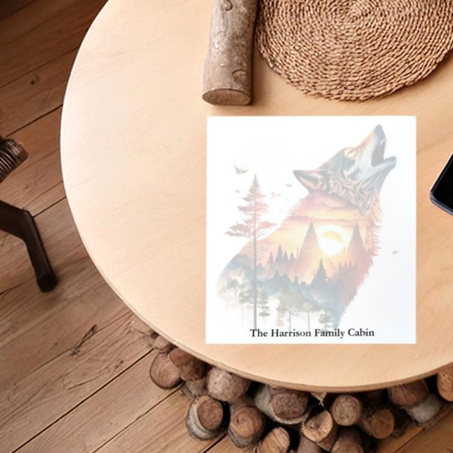 Bloc De Notas Palabras de sol de doble exposición de lobo (Subido por el creador)