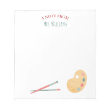 Paleta de arte Notepad del profesor personalizado