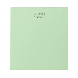 Bloc De Notas Pálido Verde Profesional Único Clásico Tu Nombre