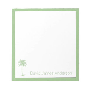 Bloc De Notas Palmera Palmetto Verde y Blanca Personalizada