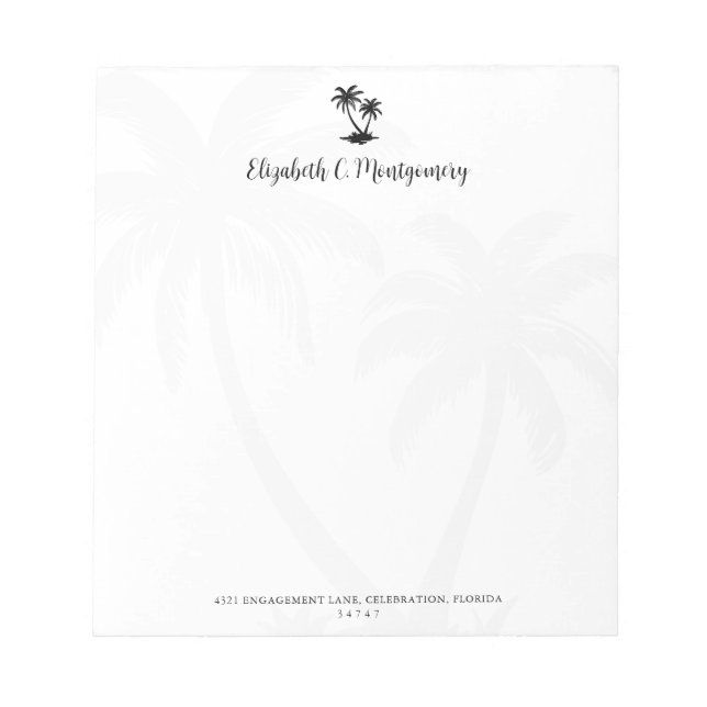 Bloc De Notas Palmera Tropical Personalizada (Frente)