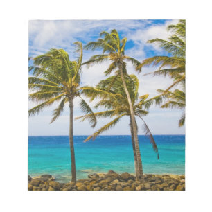 Bloc De Notas Palmeras de coco (Cocos nucifera) balanceándose en
