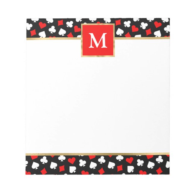 Bloc De Notas Palo de Cartas de Juego Personalizadas (Frente)