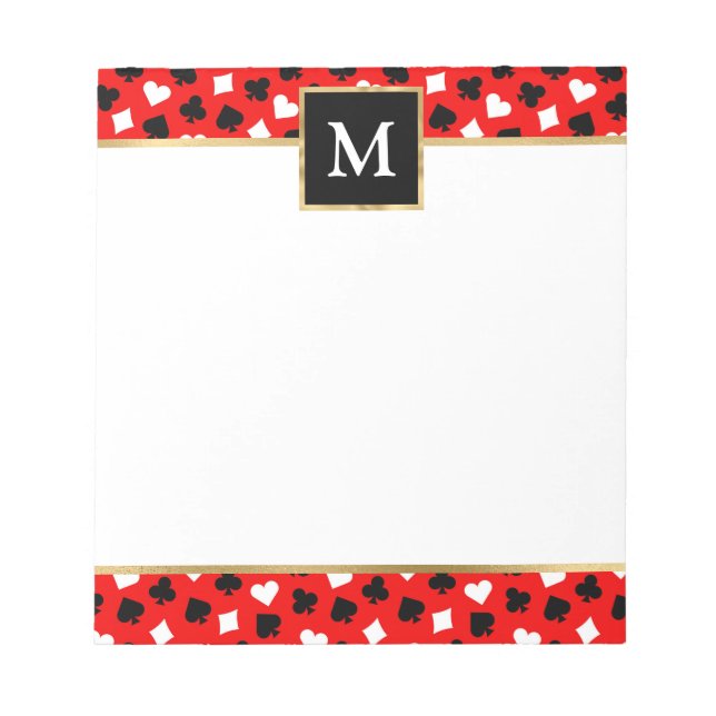 Bloc De Notas Palos de Cartas Personalizadas con Oro (Frente)